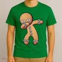 Dabbing Gingerbread Man Christmas  T-Shirt thumb 3