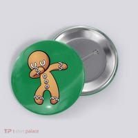 Dabbing Gingerbread Man Christmas  Button thumb 0