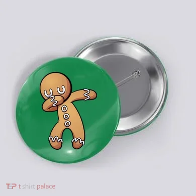 Dabbing Gingerbread Man Christmas  Button