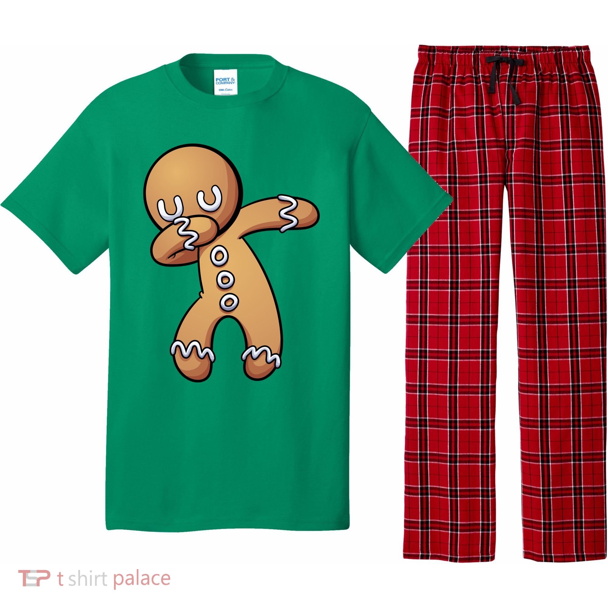 Dabbing Gingerbread Man Christmas  Pajama Set