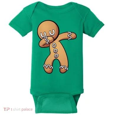 Dabbing Gingerbread Man Christmas  Baby Bodysuit