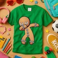 Dabbing Gingerbread Man Christmas  Kids T-Shirt thumb 3