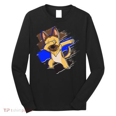 Dabbing K-9 Blue Police Thin Line Long Sleeve Shirt