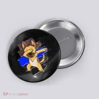 Dabbing K-9 Blue Police Thin Line Button thumb 0