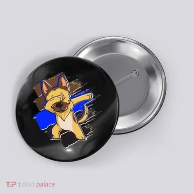 Dabbing K-9 Blue Police Thin Line Button
