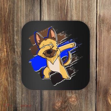 Dabbing K-9 Blue Police Thin Line Coaster