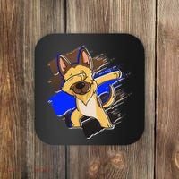 Dabbing K-9 Blue Police Thin Line Coaster thumb 0