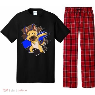 Dabbing K-9 Blue Police Thin Line Pajama Set