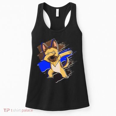 Dabbing K-9 Blue Police Thin Line Women's Tank Top