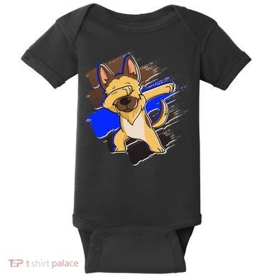 Dabbing K-9 Blue Police Thin Line Baby Bodysuit
