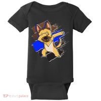 Dabbing K-9 Blue Police Thin Line Baby Bodysuit thumb 0