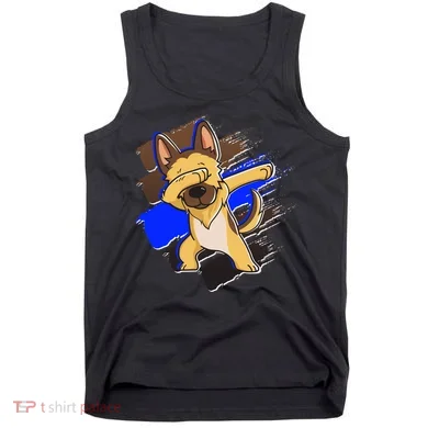 Dabbing K-9 Blue Police Thin Line Tank Top