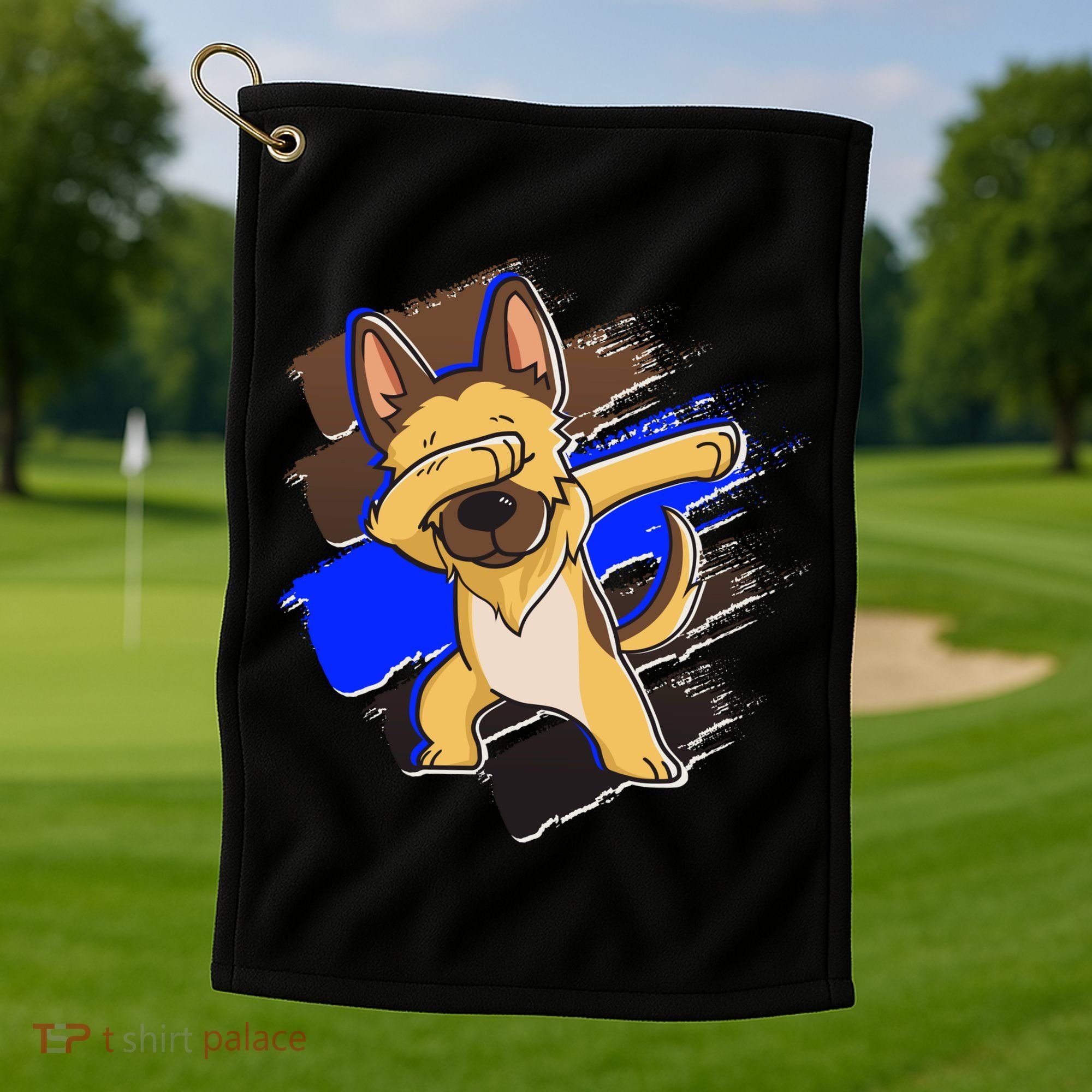 Dabbing K-9 Blue Police Thin Line Golf Towel