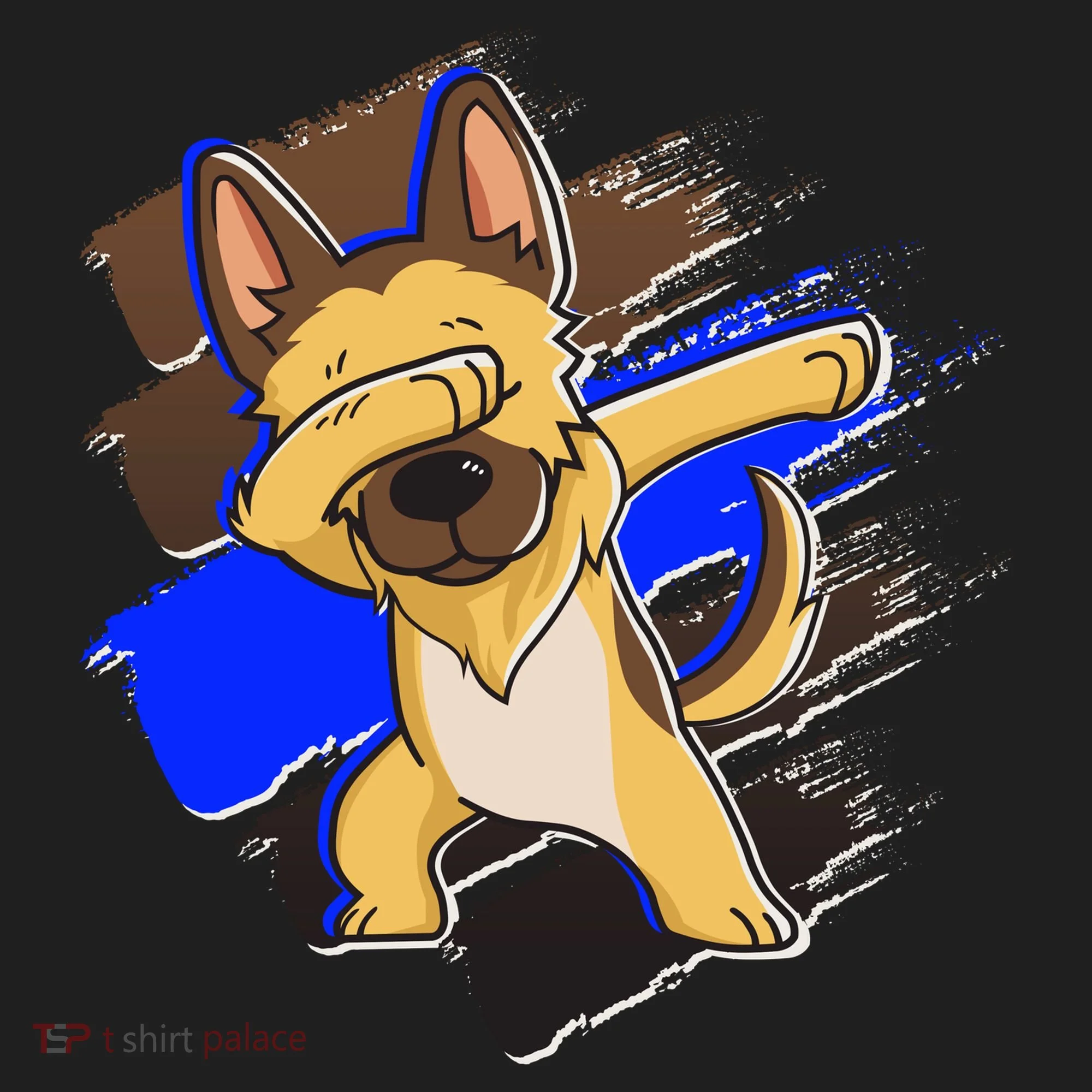 Dabbing K-9 Blue Police Thin Line Golf Towel