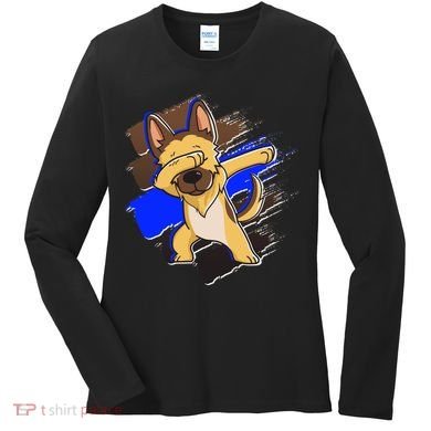 Dabbing K-9 Blue Police Thin Line Women's Long Sleeve Shirt