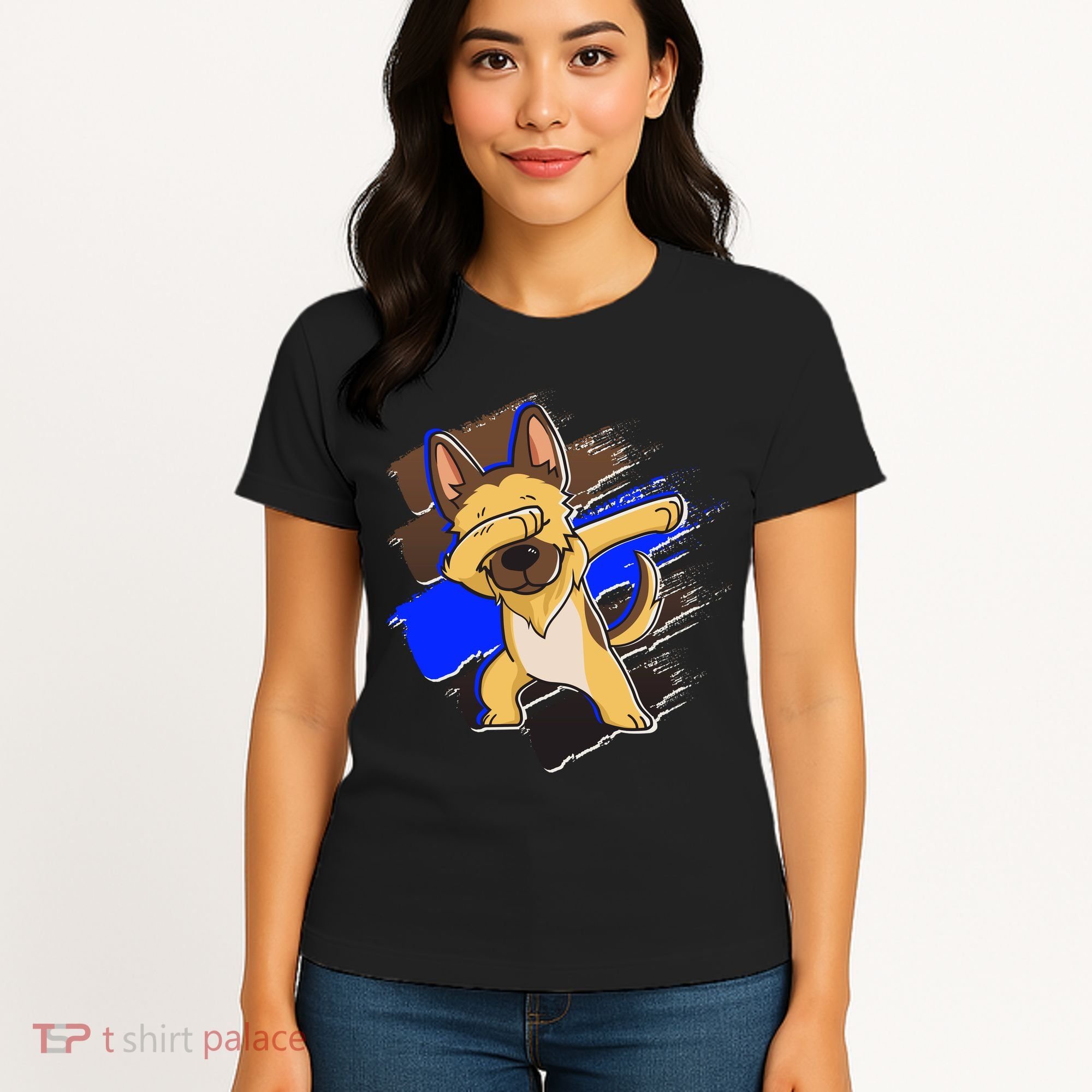 Dabbing K-9 Blue Police Thin Line Women's T-Shirt