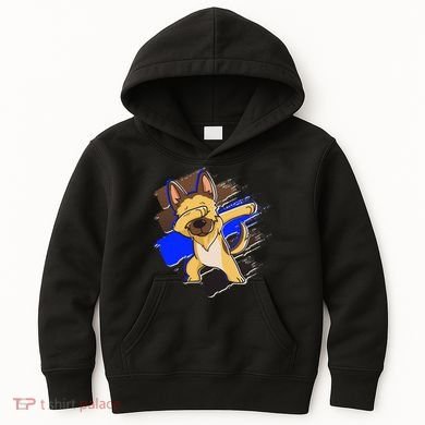 Dabbing K-9 Blue Police Thin Line Kids Hoodie