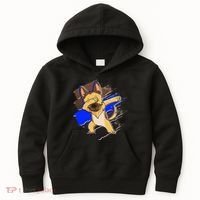 Dabbing K-9 Blue Police Thin Line Kids Hoodie thumb 0