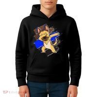 Dabbing K-9 Blue Police Thin Line Kids Hoodie thumb 4