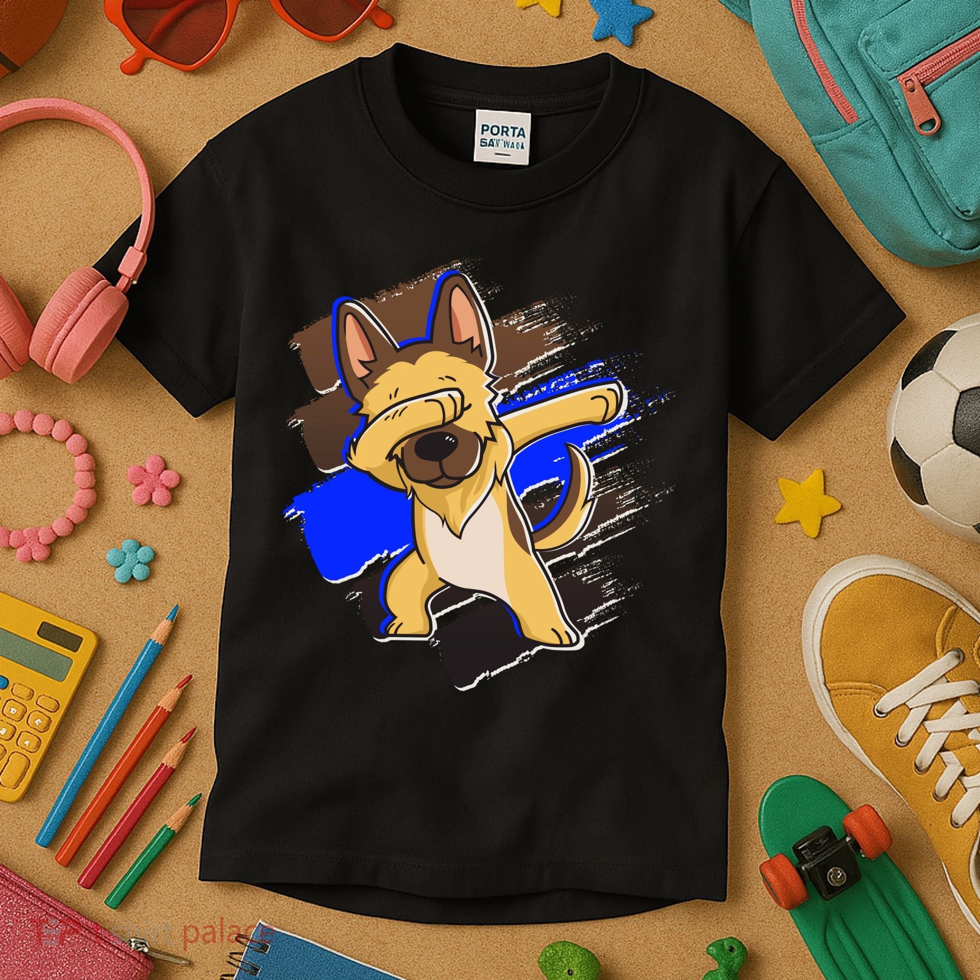 Dabbing K-9 Blue Police Thin Line Kids T-Shirt