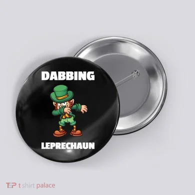 Dabbing Leprechaun Button