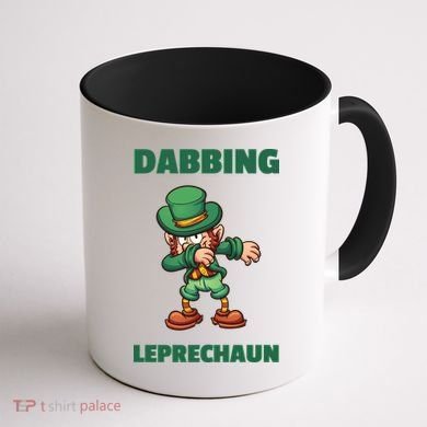 Dabbing Leprechaun Coffee Mug back