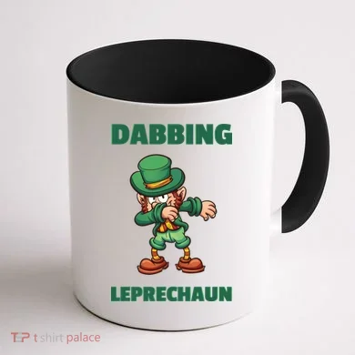 Dabbing Leprechaun Coffee Mug back