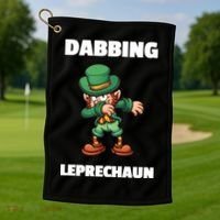 Dabbing Leprechaun Golf Towel thumb 1