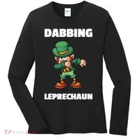 Dabbing Leprechaun Women's Long Sleeve Shirt thumb 0
