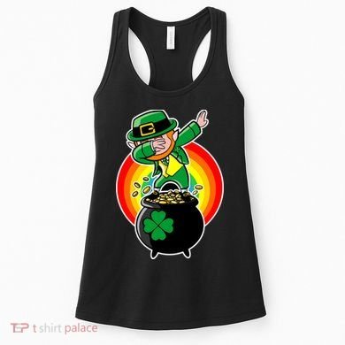 Dabbing Leprechaun Funny Irish Dab St. Patrick's Day Women's Tank Top