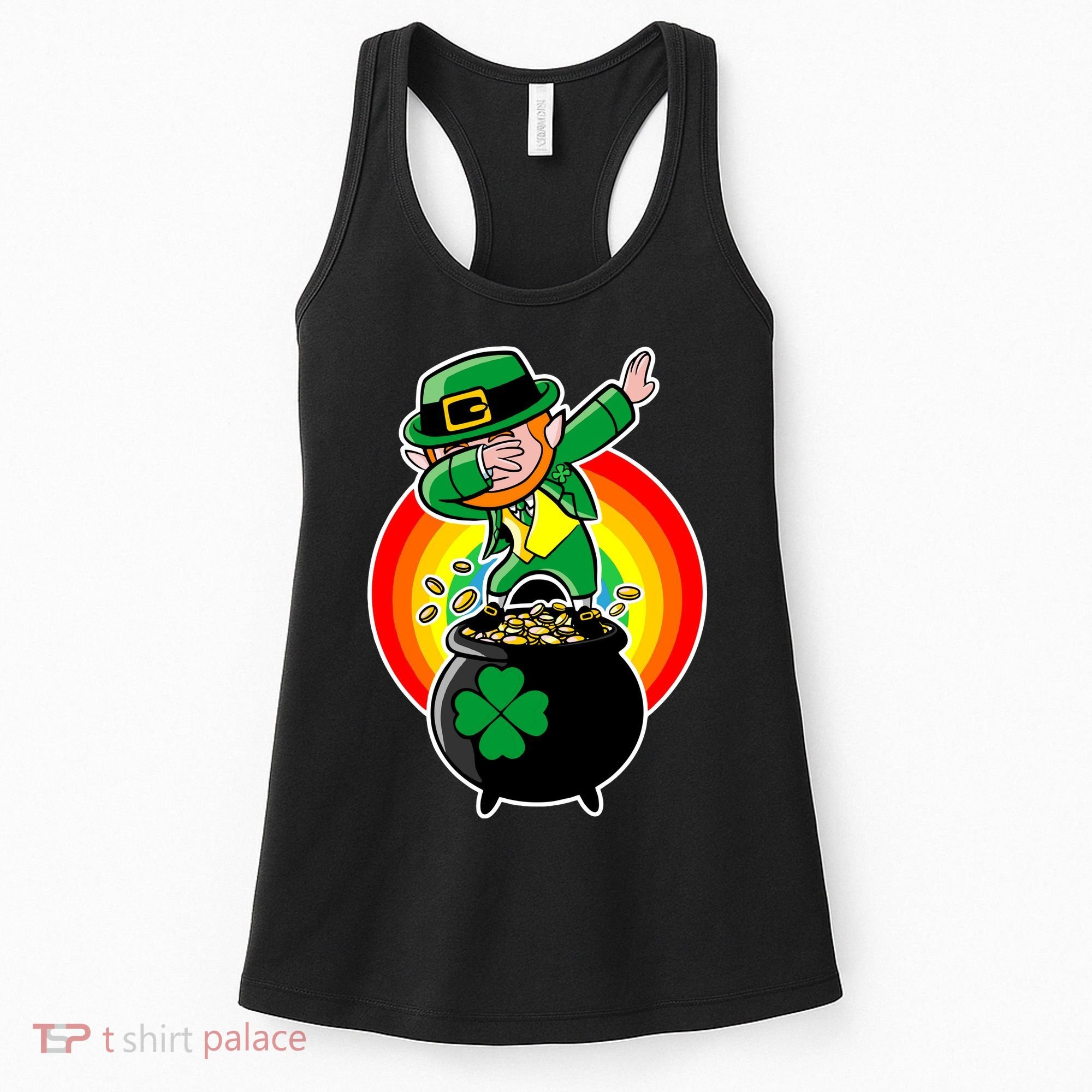 Dabbing Leprechaun Funny Irish Dab St. Patrick's Day Women's Tank Top