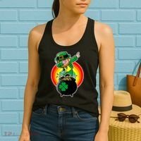 Dabbing Leprechaun Funny Irish Dab St. Patrick's Day Women's Tank Top thumb 2
