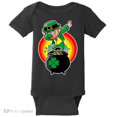 Dabbing Leprechaun Funny Irish Dab St. Patrick's Day Baby Bodysuit