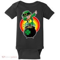 Dabbing Leprechaun Funny Irish Dab St. Patrick's Day Baby Bodysuit thumb 0