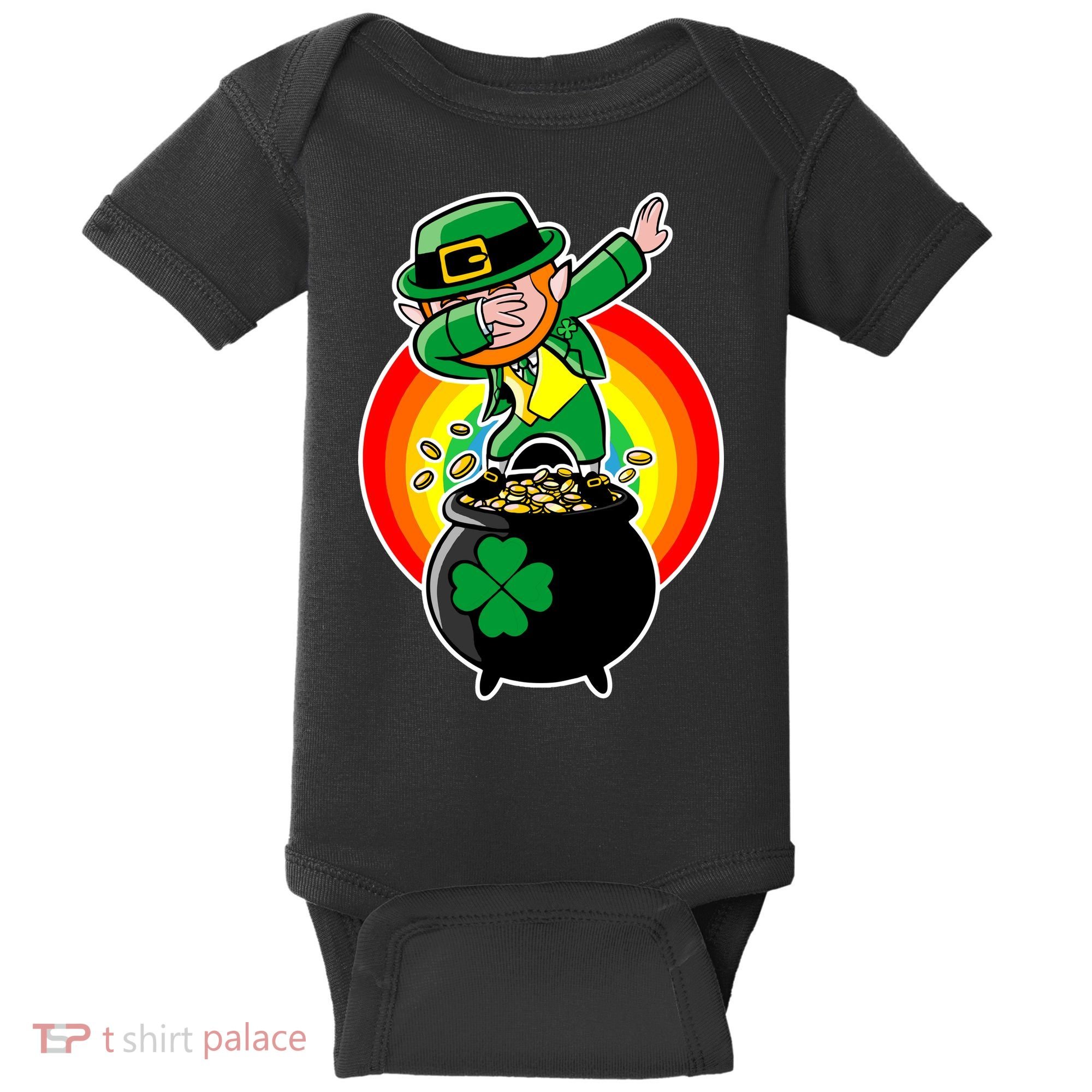 Dabbing Leprechaun Funny Irish Dab St. Patrick's Day Baby Bodysuit