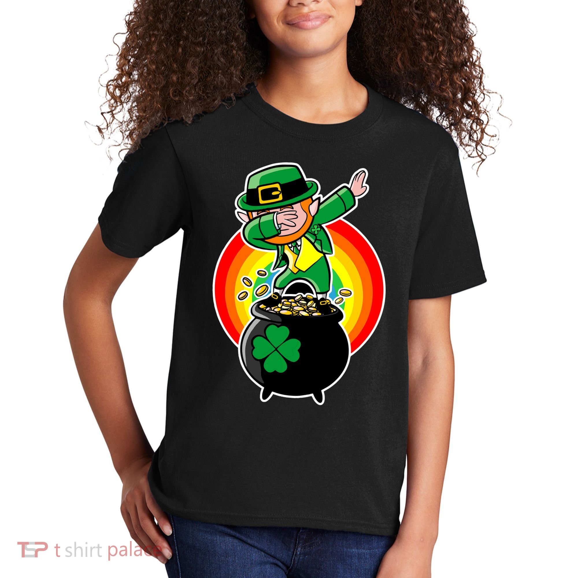 Dabbing Leprechaun Funny Irish Dab St. Patrick's Day Kids T-Shirt