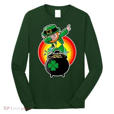 Dabbing Leprechaun Funny Irish Dab St. Patrick's Day Long Sleeve Shirt