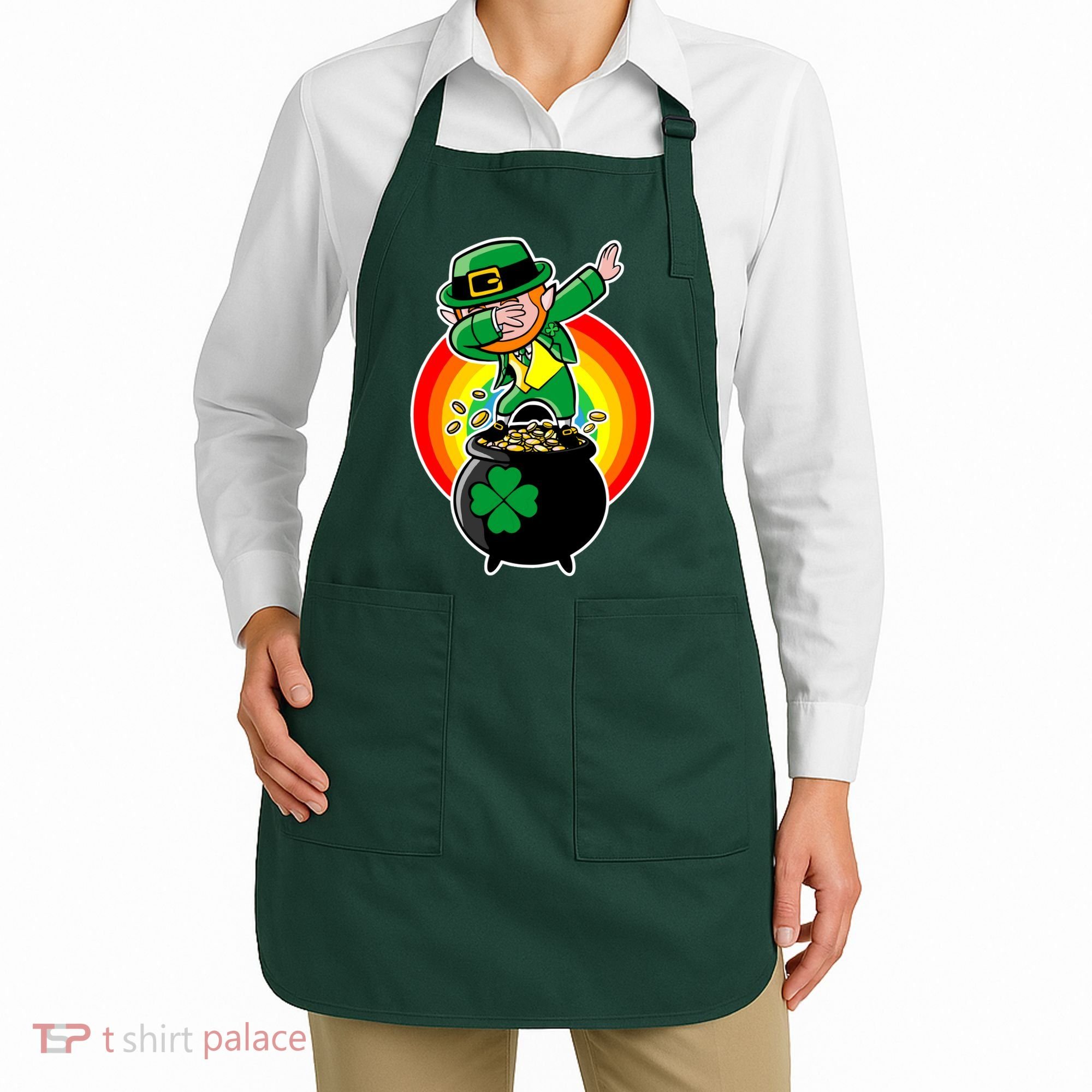 Dabbing Leprechaun Funny Irish Dab St. Patrick's Day Apron