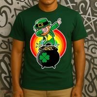 Dabbing Leprechaun Funny Irish Dab St. Patrick's Day T-Shirt thumb 3