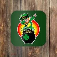 Dabbing Leprechaun Funny Irish Dab St. Patrick's Day Coaster thumb 0