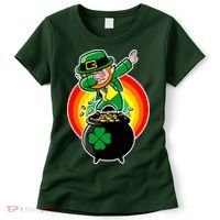 Dabbing Leprechaun Funny Irish Dab St. Patrick's Day Women's T-Shirt thumb 0