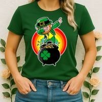 Dabbing Leprechaun Funny Irish Dab St. Patrick's Day Women's T-Shirt thumb 2