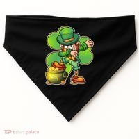 Dabbing Leprechaun Pot Of Gold USA-Made Doggie Bandana thumb 0