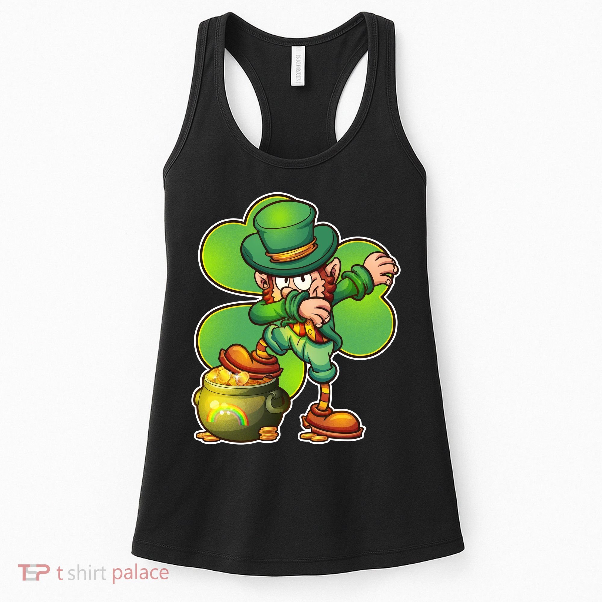 Dabbing Leprechaun Pot Of Gold Women's Tank Top