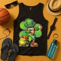 Dabbing Leprechaun Pot Of Gold Tank Top thumb 4