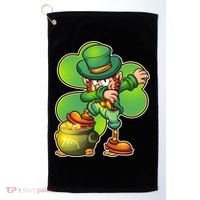 Dabbing Leprechaun Pot Of Gold Golf Towel thumb 0