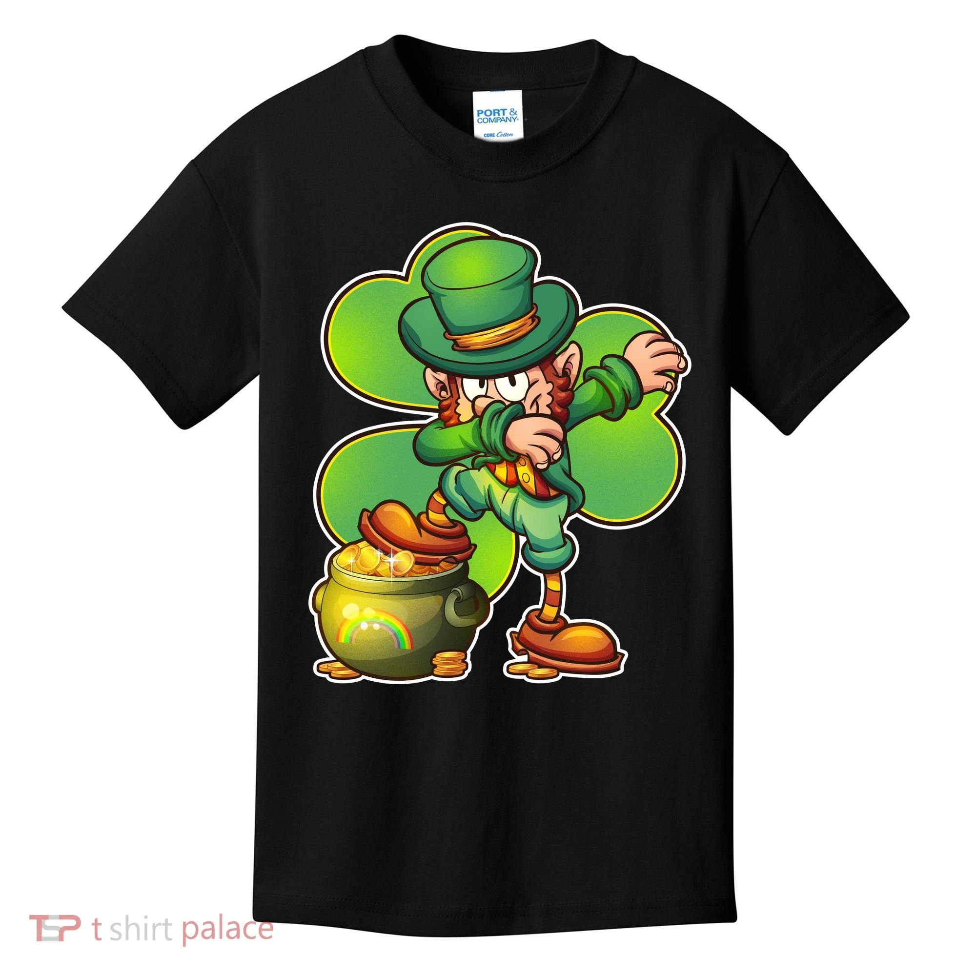 Dabbing Leprechaun Pot Of Gold Kids T-Shirt