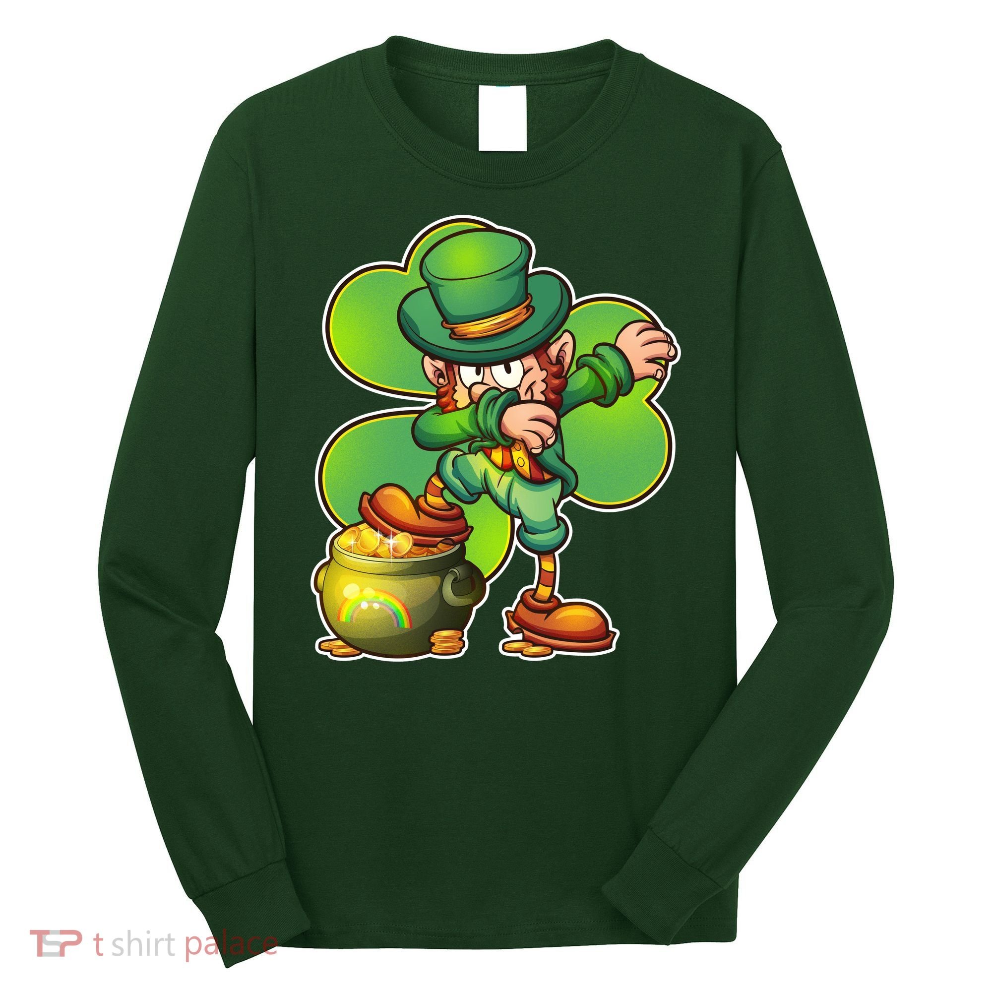 Dabbing Leprechaun Pot Of Gold Long Sleeve Shirt