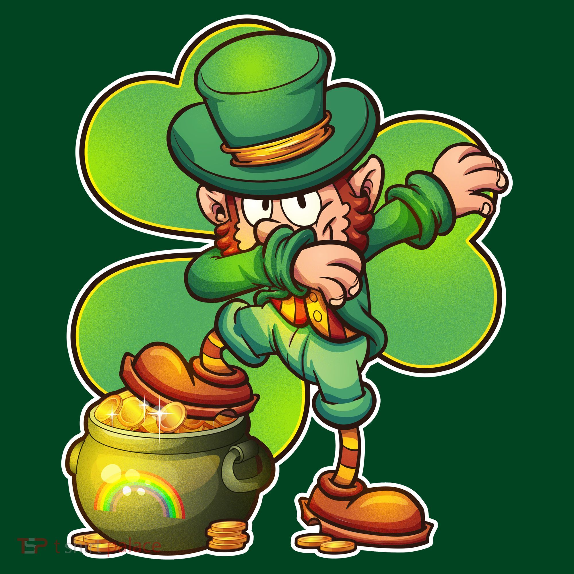 Dabbing Leprechaun Pot Of Gold Apron
