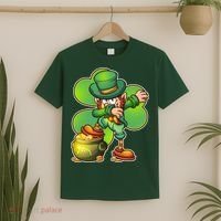 Dabbing Leprechaun Pot Of Gold T-Shirt thumb 2